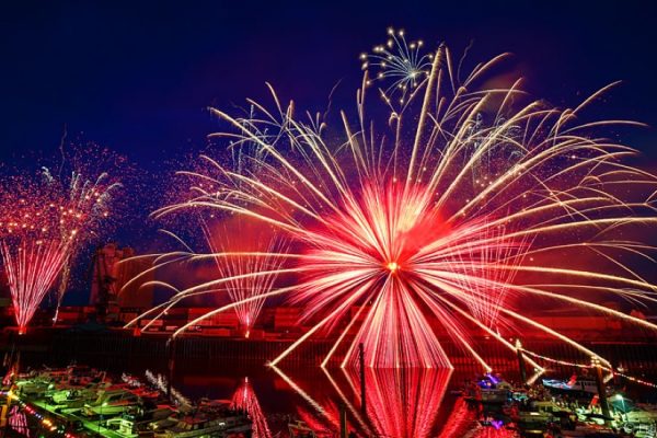 Rheinisches Fischerfest Gernsheim - musiksynchrones Feuerwerk von zündwerk