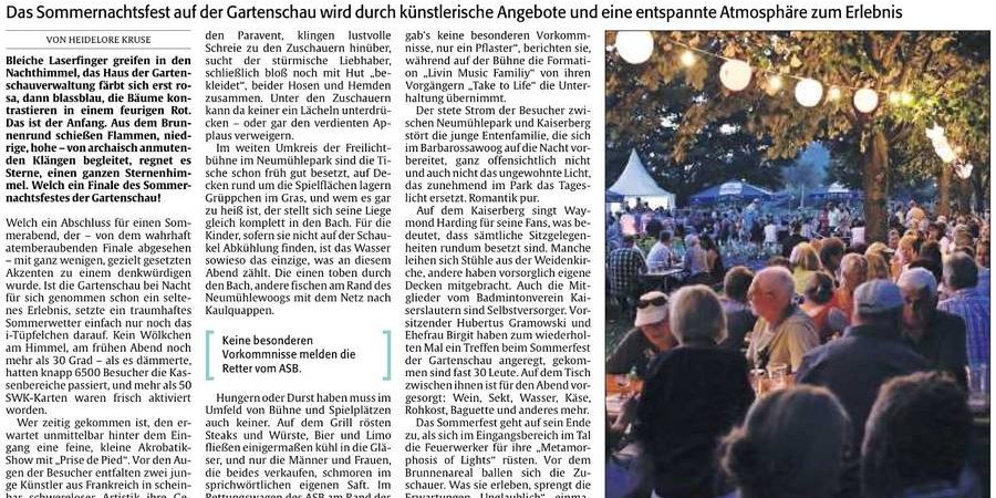 Sommernachtsfest Kaiserslautern Feuerwerk 2013