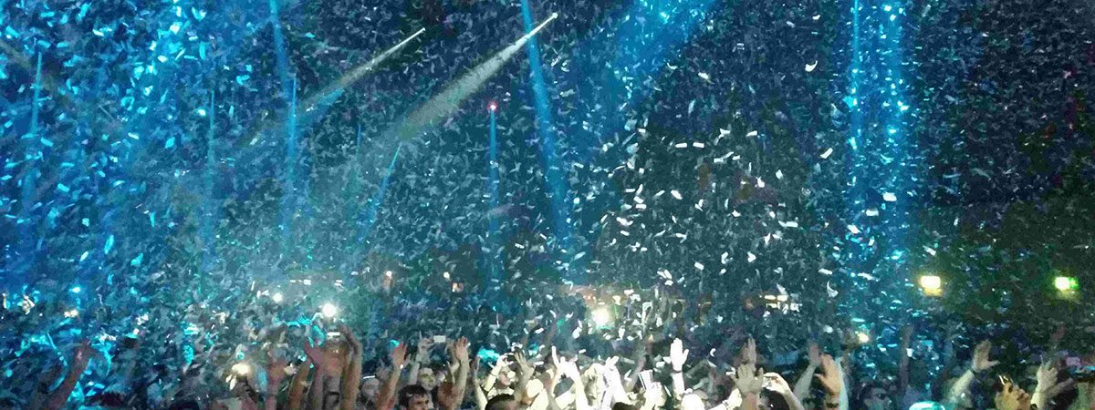 Konfetti auf der Timewarp in Mannheim